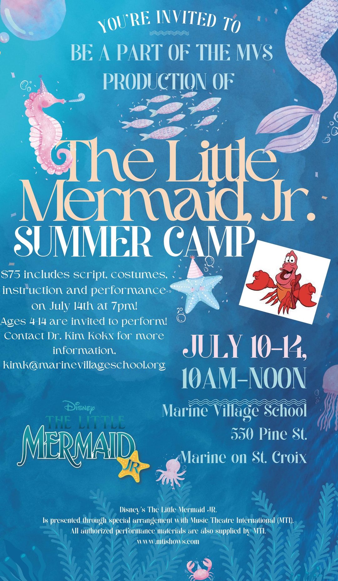 The Little Mermaid Jr. Summer Camp at Marine Village School